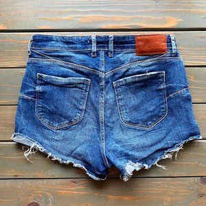 Zara High Rise Waisted Denim Shorts sz 4